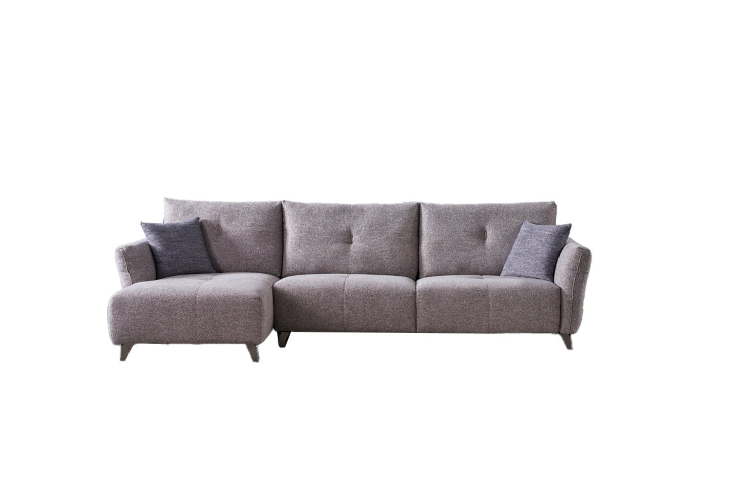 AE-L2377L Gray Fabric Sectional - Right Facing Chaise