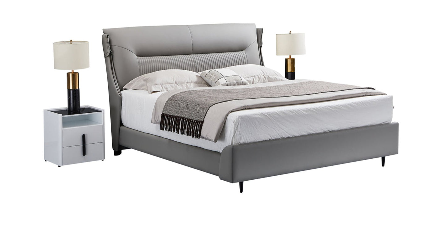 B-Y2001-CK Top Grain Genuine Leather Bed