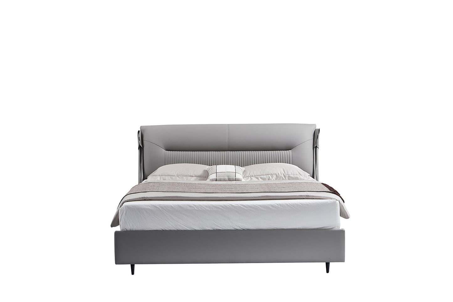 B-Y2001-CK Top Grain Genuine Leather Bed