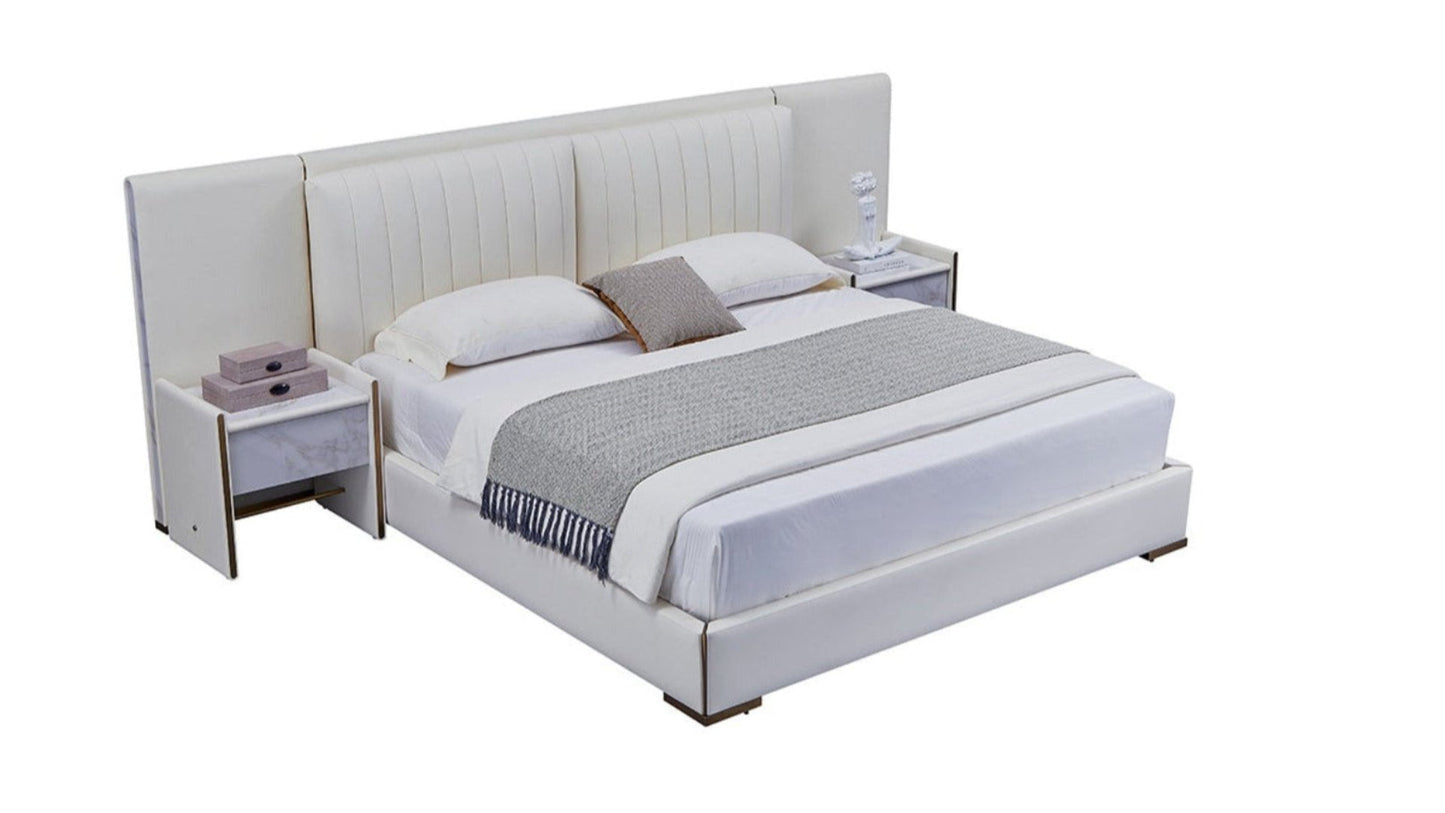 B-Y2008-CK Top Grain Genuine Leather Bed