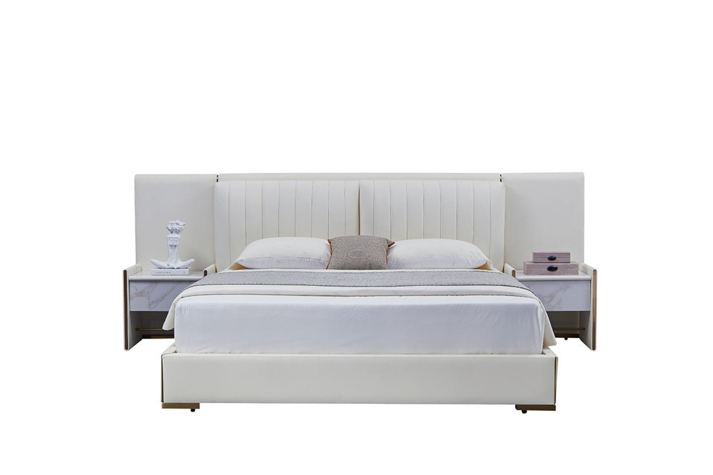 B-Y2008-CK Top Grain Genuine Leather Bed