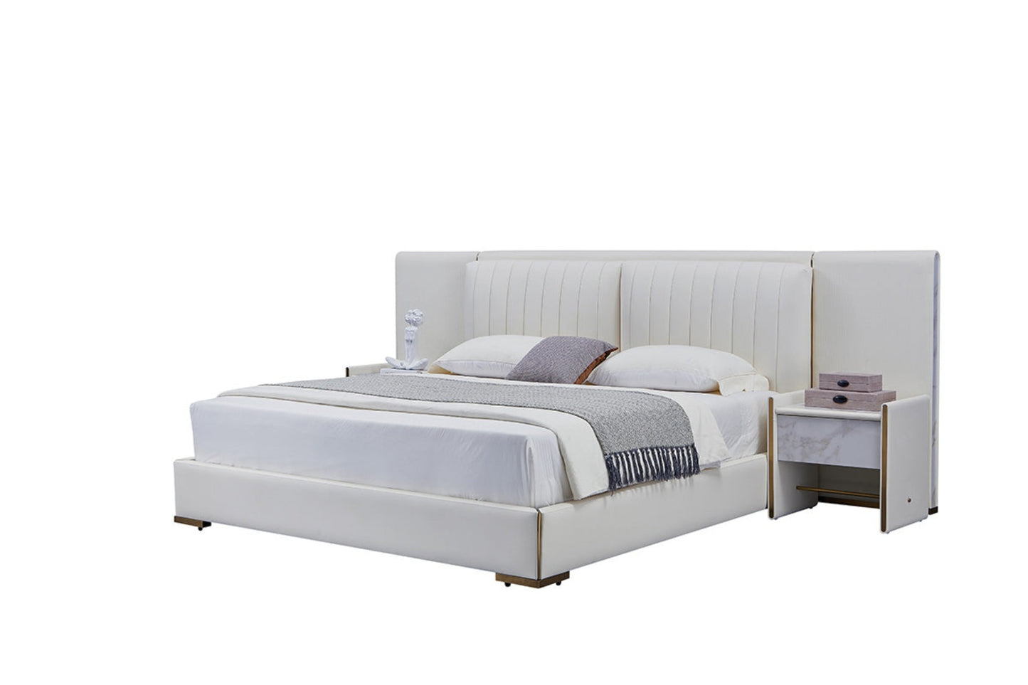 B-Y2008-CK Top Grain Genuine Leather Bed