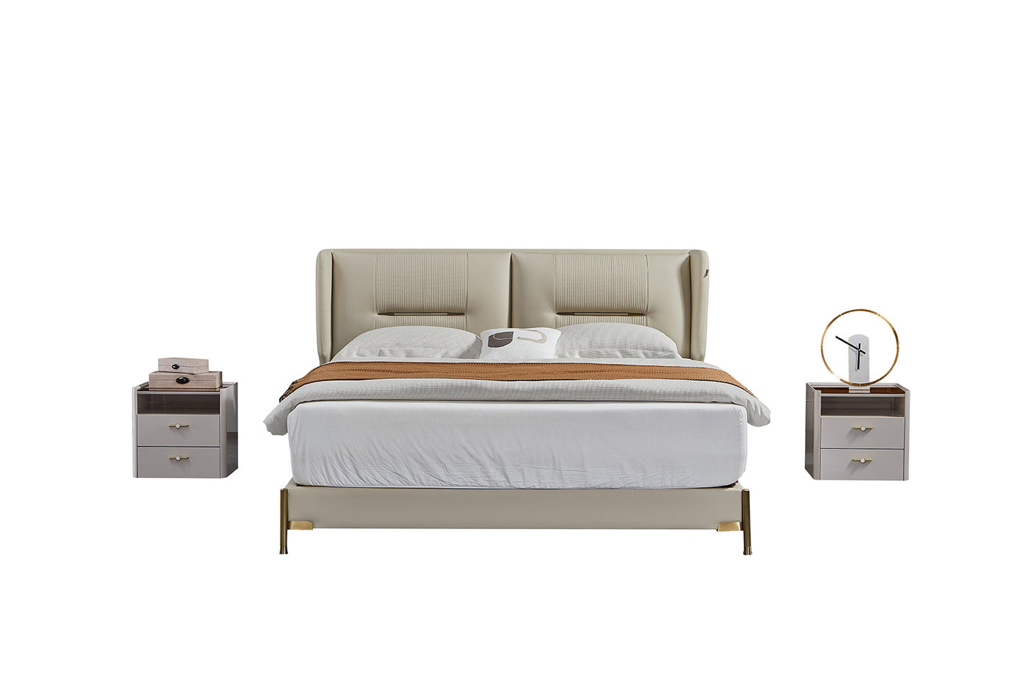 B-Y2012-CK Top Grain Genuine Leather Bed