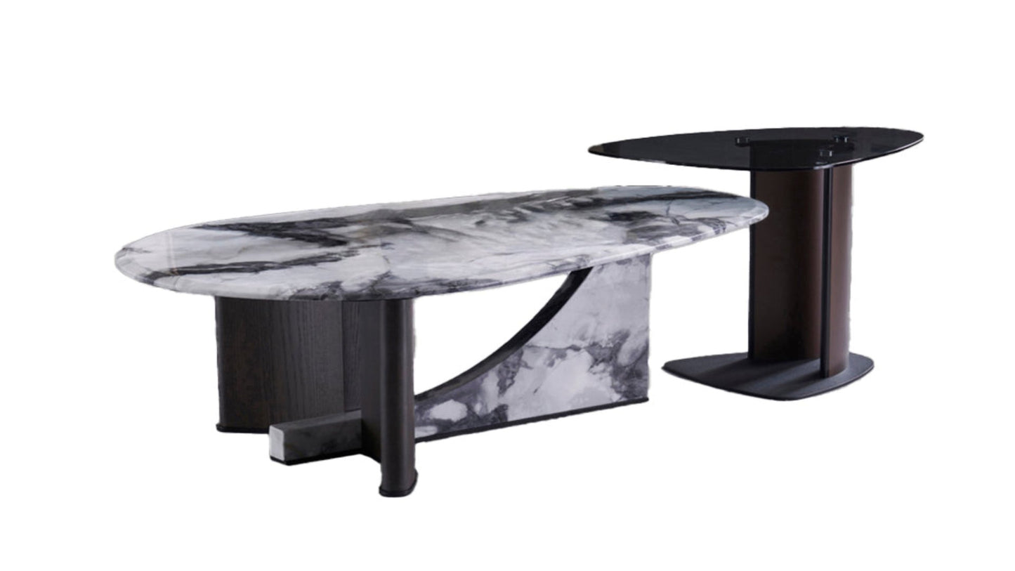 CT-J983 Faux Marble & Wood Coffee Table