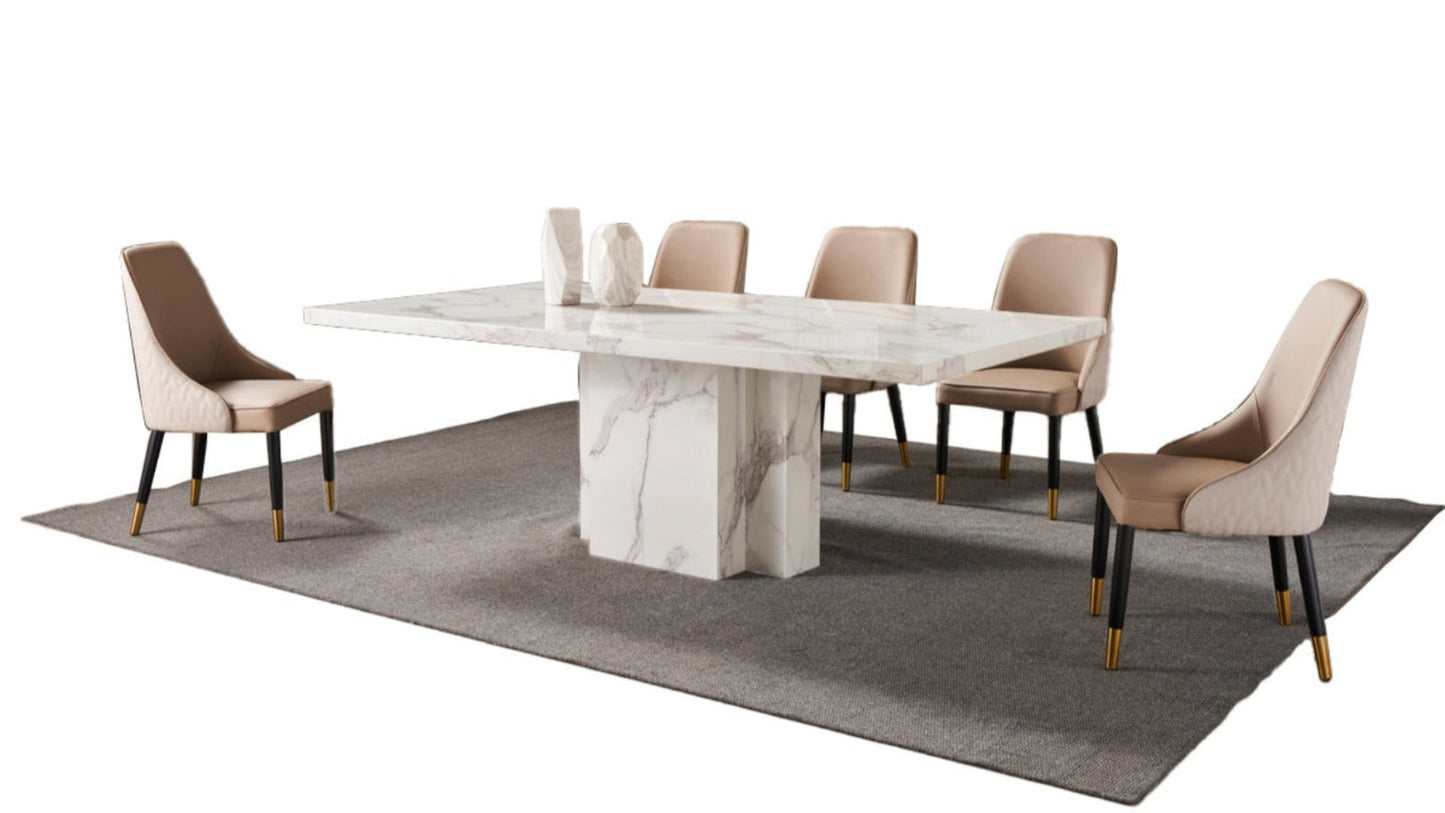 DT-H63A Faux Marble Top Dining Table