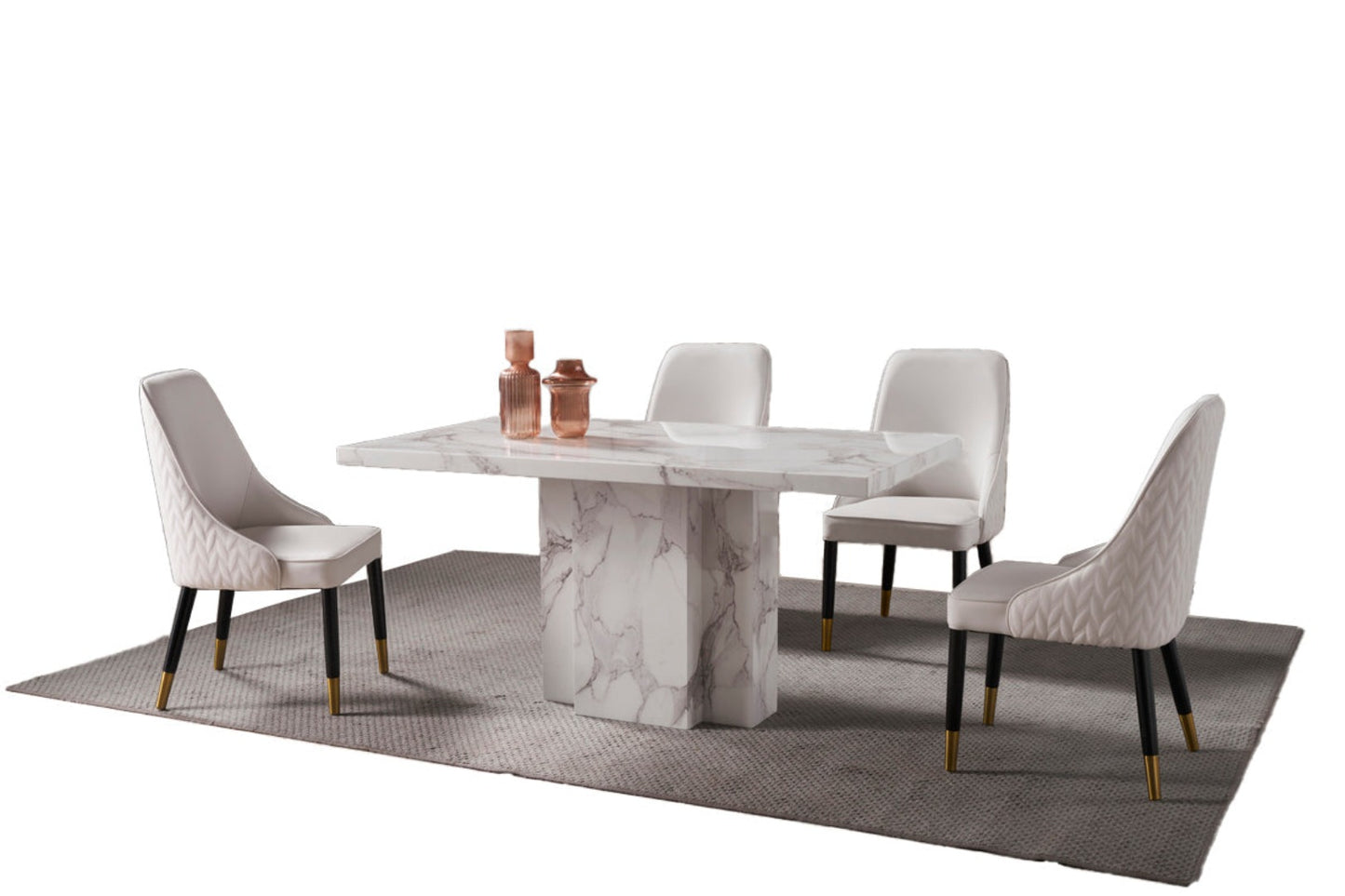 DT-H63A Faux Marble Top Dining Table