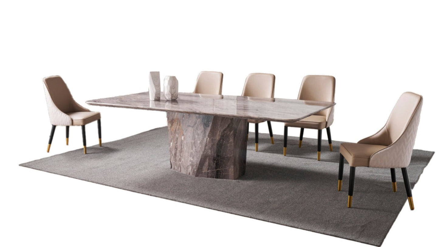 DT-H65 Faux Marble Top Dining Table