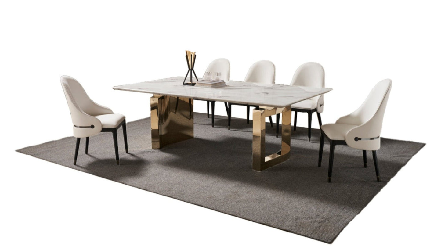 DT-H66 Faux Marble Top Dining Table