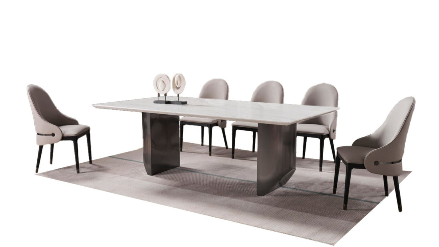 DT-H68 Faux Marble Top Dining Table