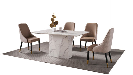 DT-H71 Faux Marble Top Dining Table