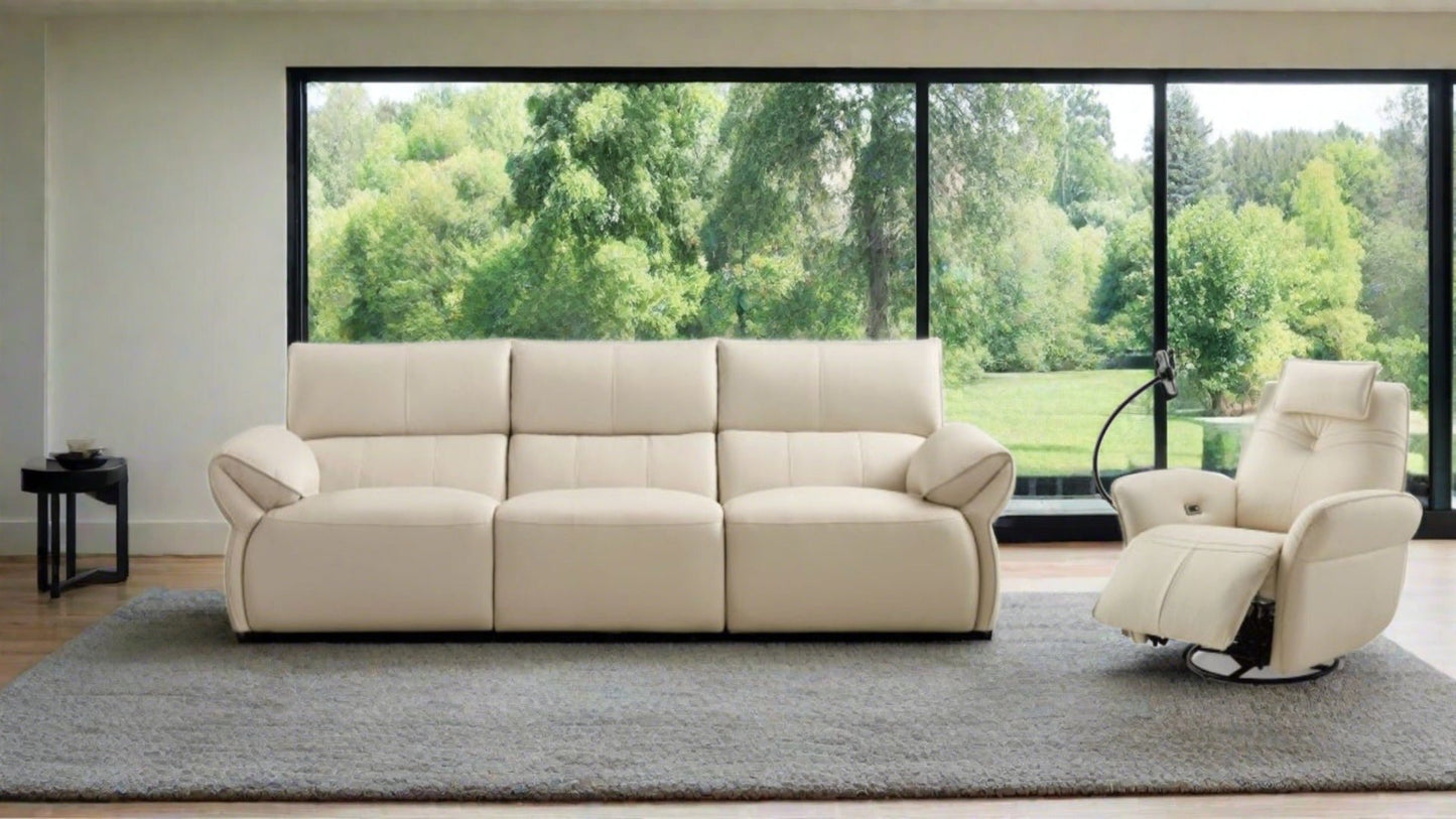 EK-D833 Dark Tan Extra Long Top Grain Leather Sofa Set
