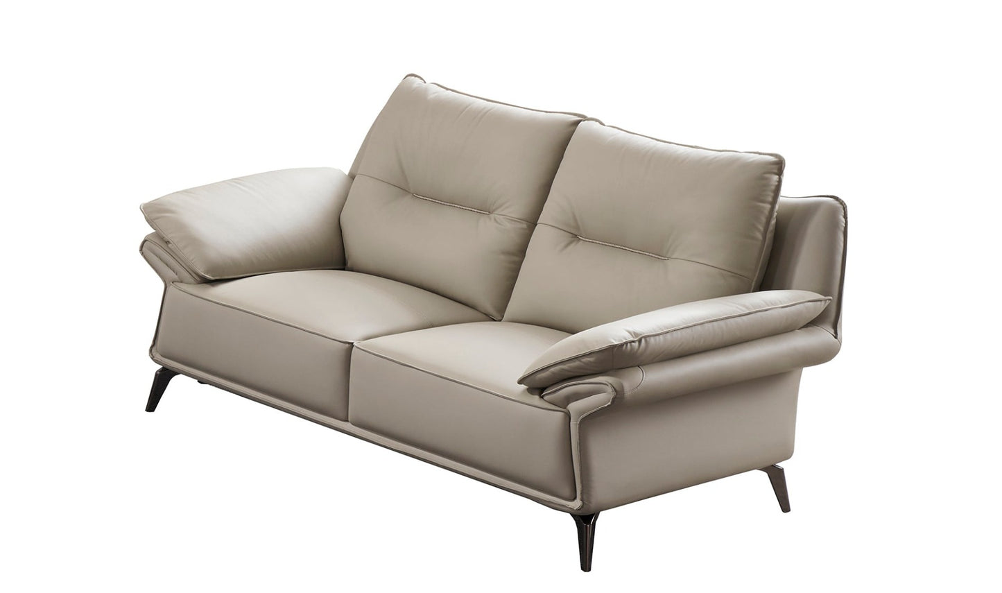EK-D836 Light Gray Genuine Top Grain Leather Sofa