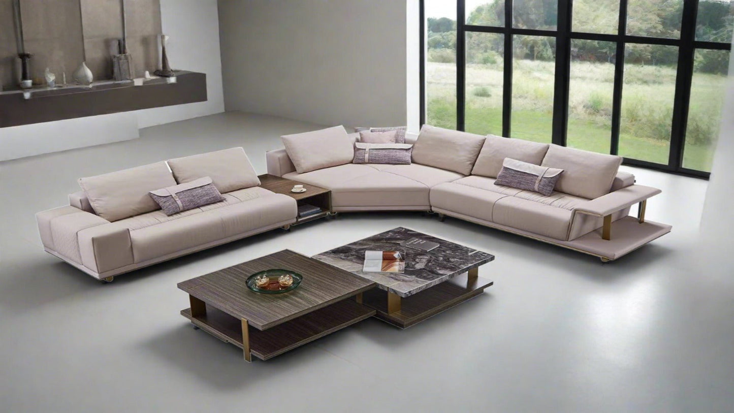 EK-LY1003 Top Grain Leather Large Sectional Sofa Collection