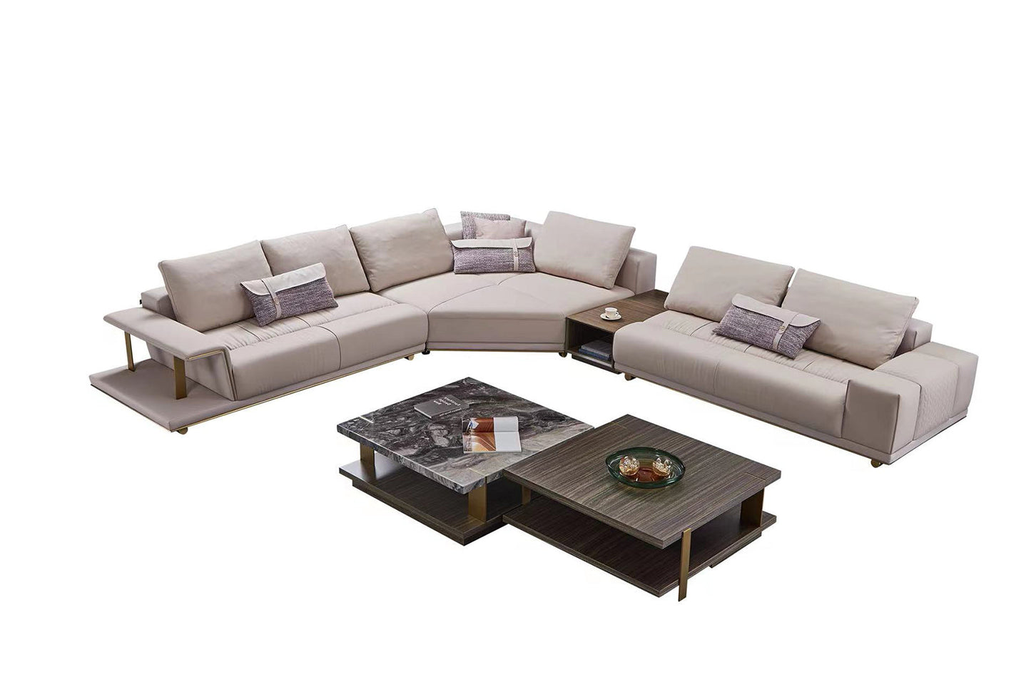 EK-LY1003 Top Grain Leather Large Sectional Sofa Collection