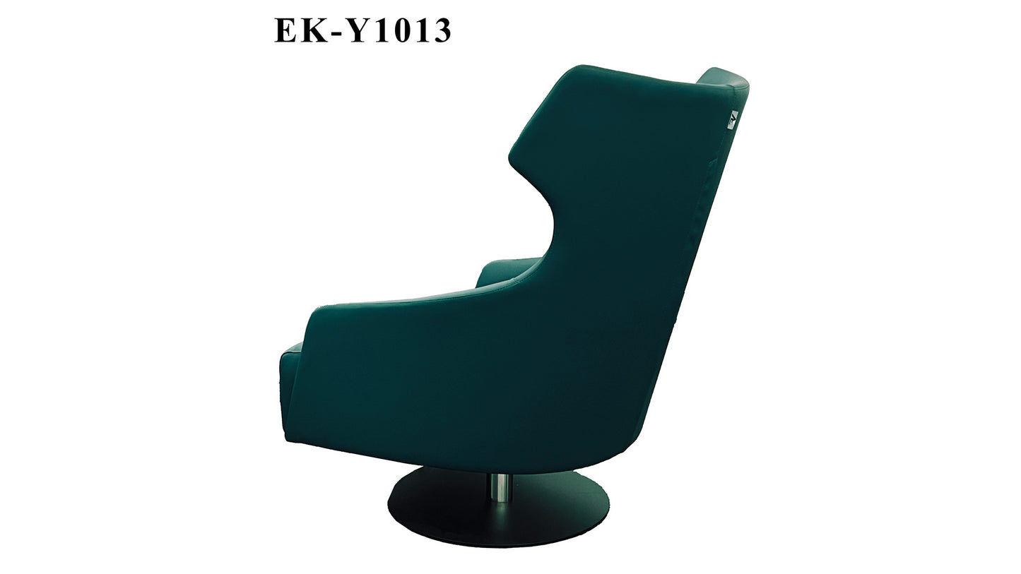 EK-Y1013 Turquoise Genuine Leather Accent Chair