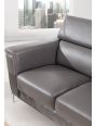 EK071 Italian Leather Sofa Set (Black, Gray)
