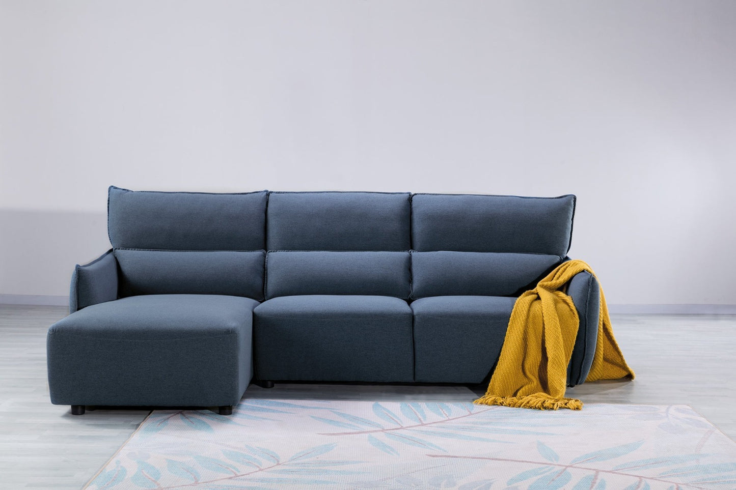 AE-L550 Blue Linen Sectional Sofa Set