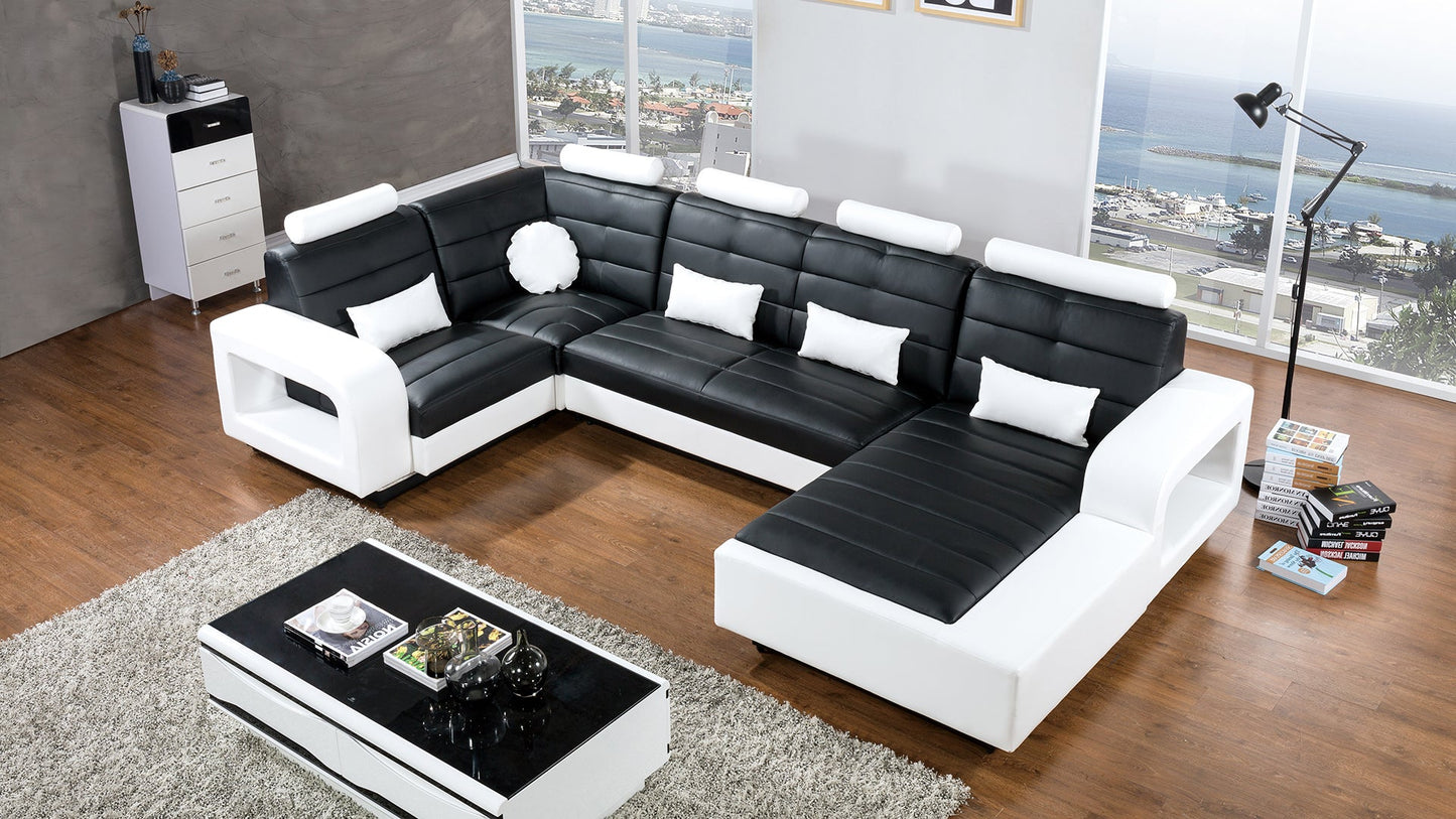 AE-LD800 Leatherette Sectional Sofa Set