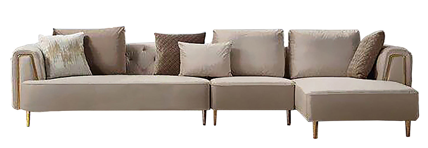 AE-LD831 3 Piece Velvet Sectional Sofa Set Collection