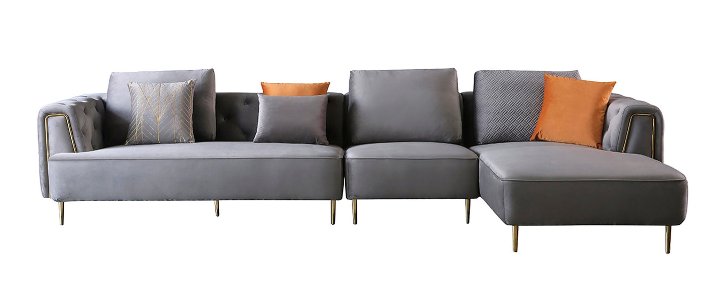AE-LD831 3 Piece Velvet Sectional Sofa Set Collection