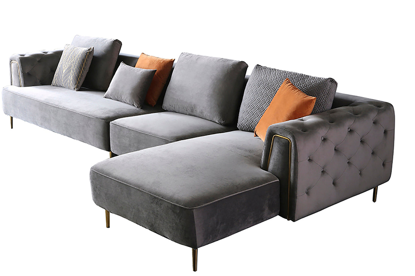 AE-LD831 3 Piece Velvet Sectional Sofa Set Collection