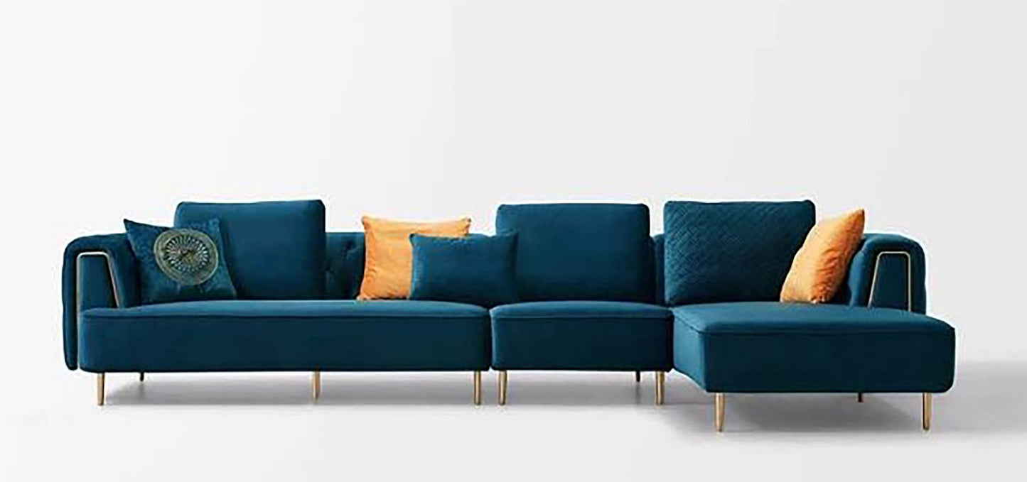 AE-LD831 3 Piece Velvet Sectional Sofa Set Collection