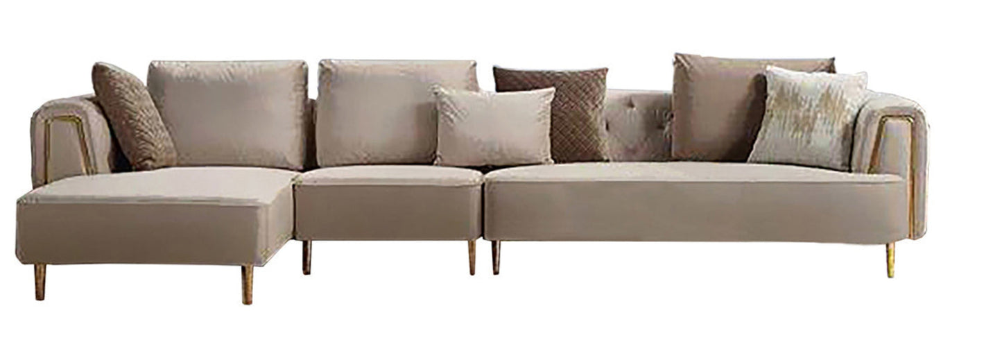 AE-LD831 3 Piece Velvet Sectional Sofa Set Collection