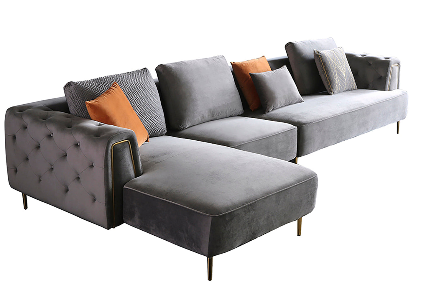 AE-LD831 3 Piece Velvet Sectional Sofa Set Collection