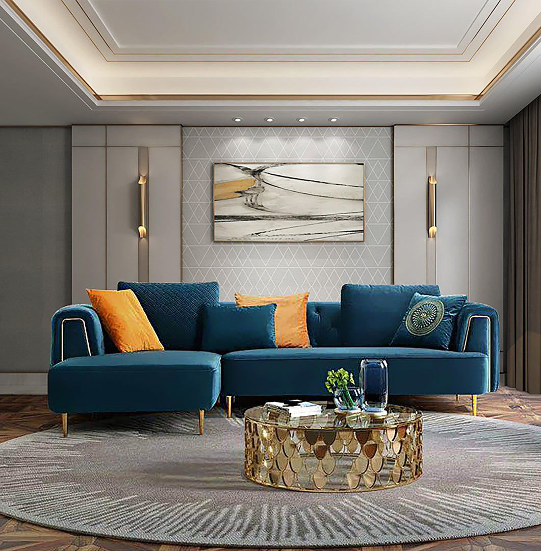 AE-LD831 3 Piece Velvet Sectional Sofa Set Collection