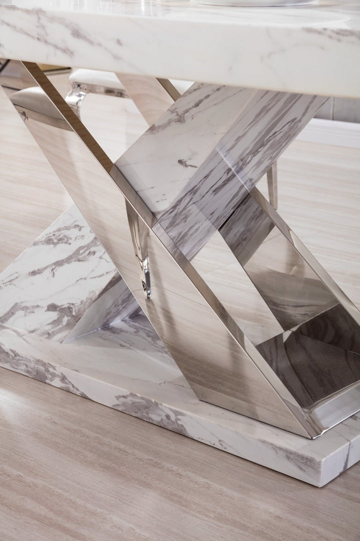 DT-H030 Faux Marble Top Dining Table