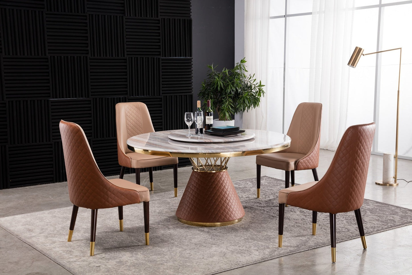 DT-H216 Faux Marble Round Dining Table