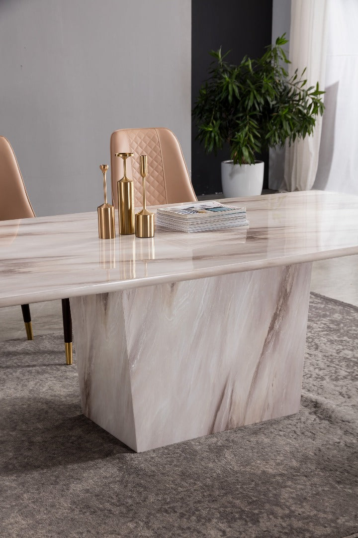 DT-H309 Faux Marble Rectangular Dining Table