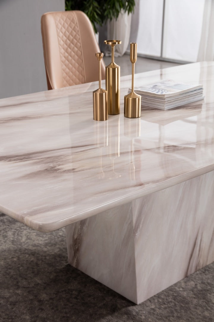 DT-H309 Faux Marble Rectangular Dining Table
