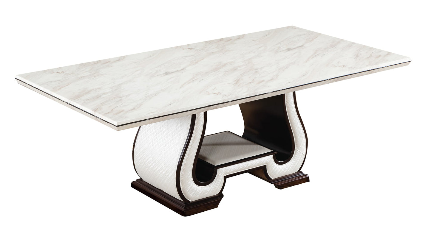 DT-H901 Faux White Marble Top Rectangular Dining Table