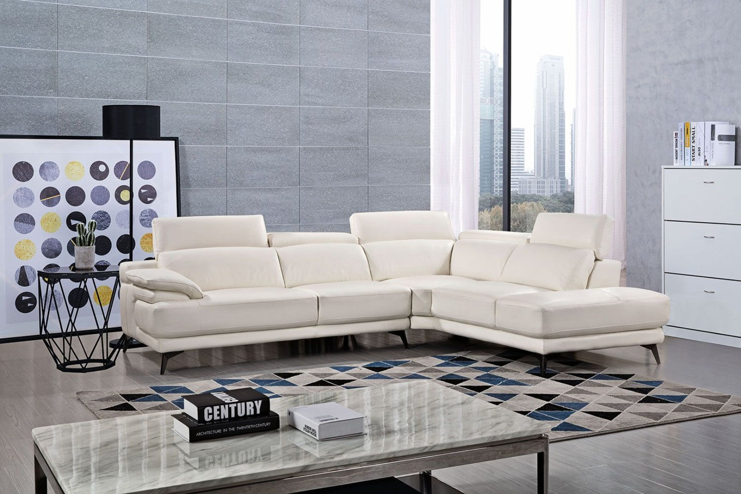 EK-L525 Top Grain Leather Sofa Set