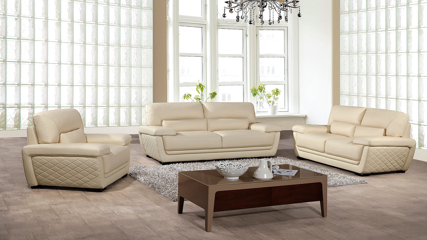 EK019 Italian Leather Sofa Set