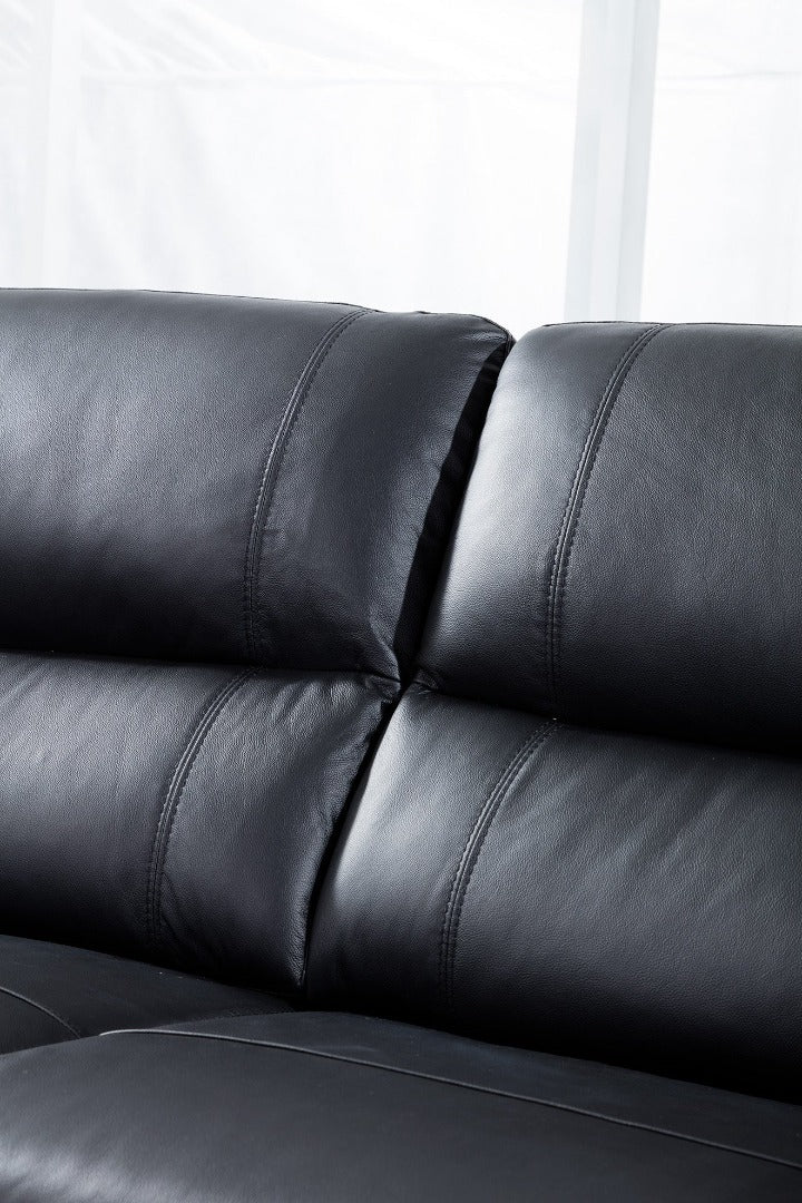 EK041 Black Italian Leather Sofa Set