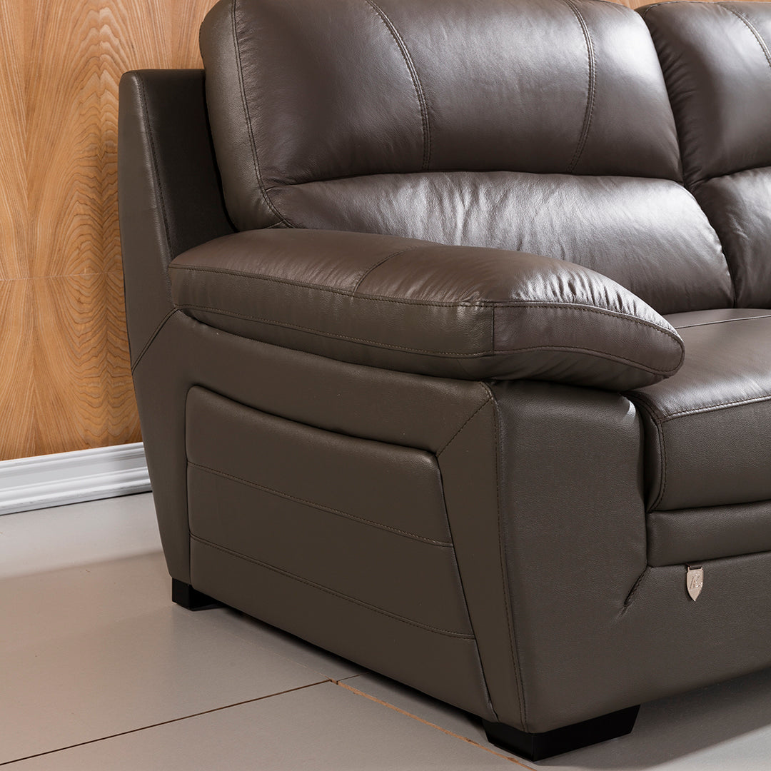 EK 045 Taupe Italian Leather Sofa Set