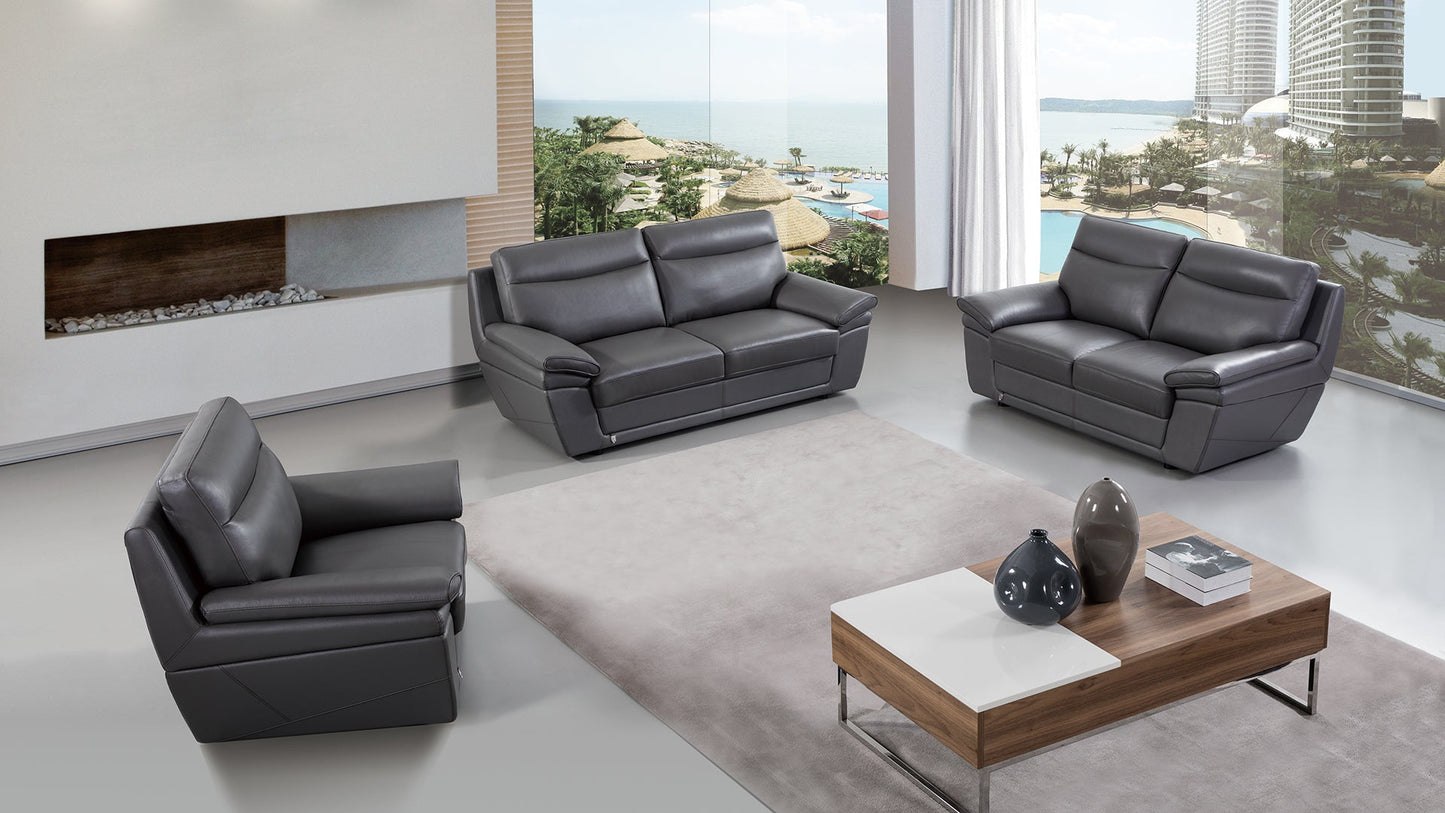 EK092 Italian Leather Sofa Set