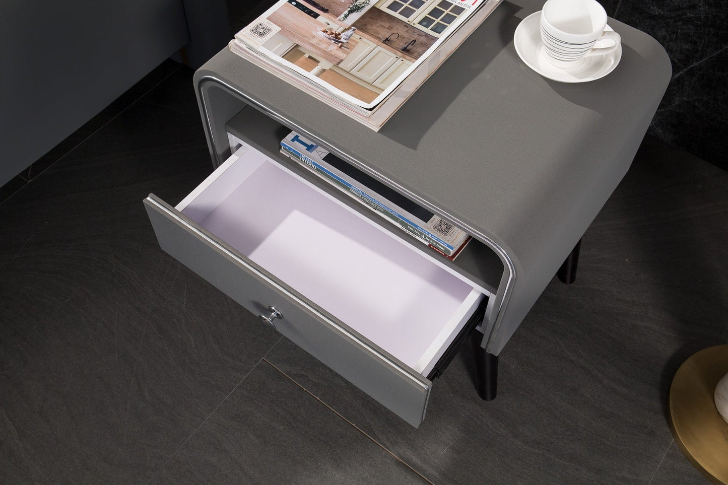 NS009-GR Grey Nightstand