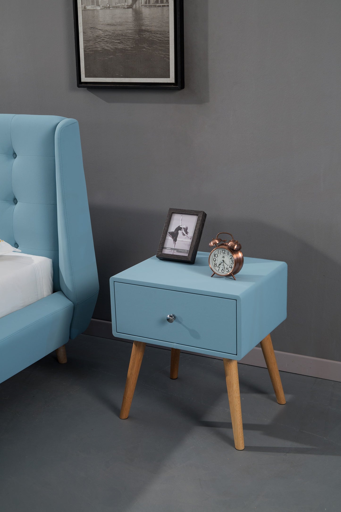 NS010-BLUE Blue Nightstand
