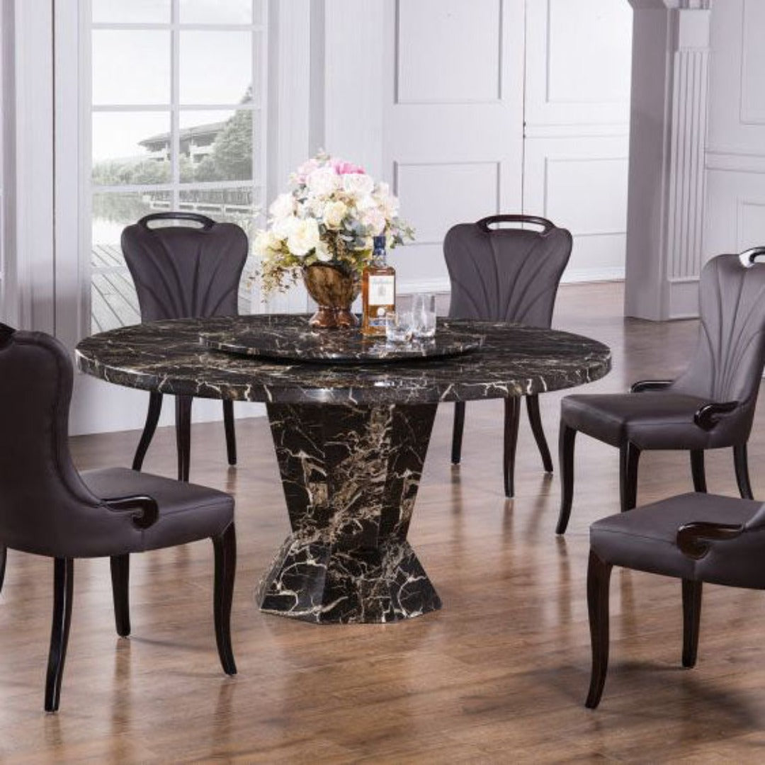 DT-H33 Faux Marble Top Round Dining Table