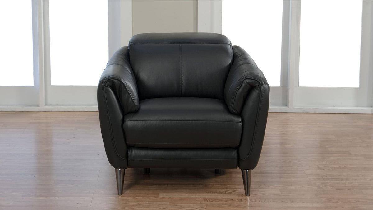 EK-H247 Black Top-grain Cow Hide Power Recliner