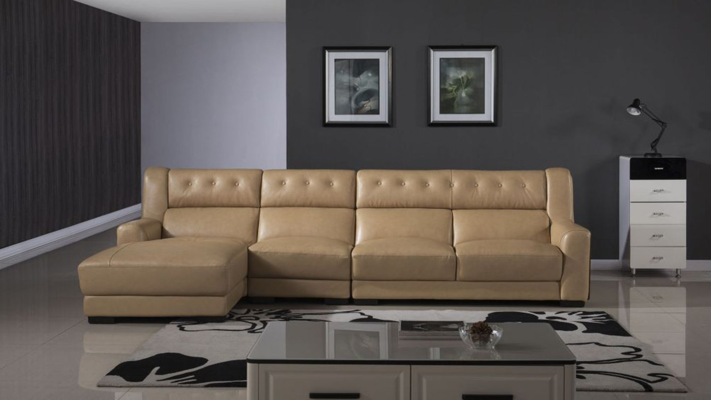 EK-L125 Dark Tan Top-grain Cow Hide Sectional Sofa Collection