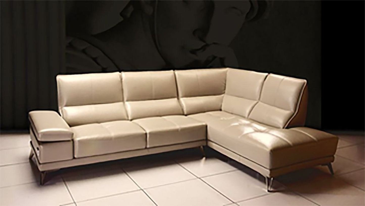 EK-L692 Beige Italian Leather Sectional Sofa Collection