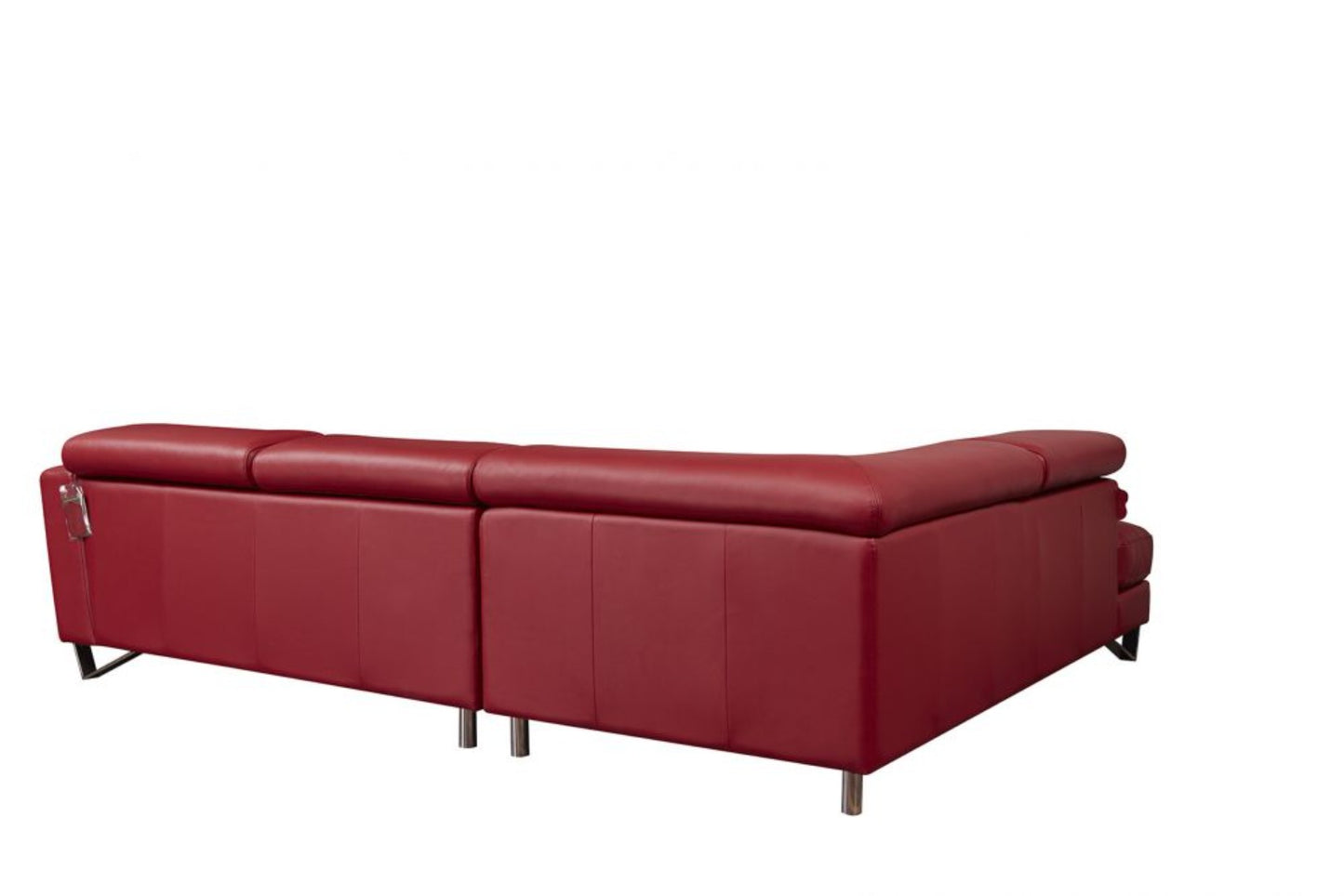 EK-L8010 Black Left Sitting Genuine Leather Sectional Sofa Set