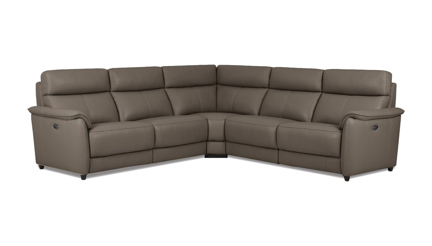 EK-LH185 Top-grain Cow Hide Electric Modular Recliner Sectional Sofa Collection