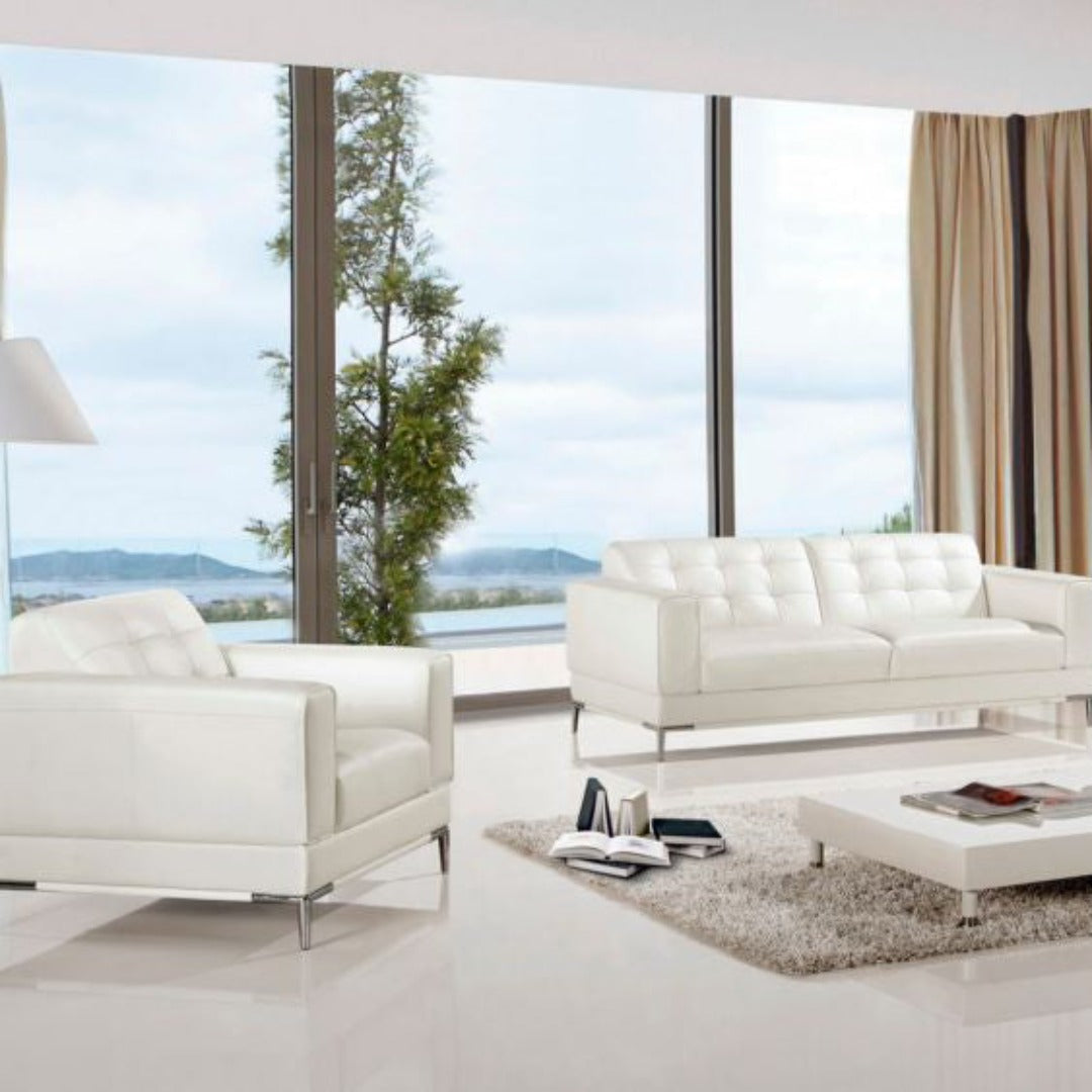 EK003 Italian Leather Sofa Set