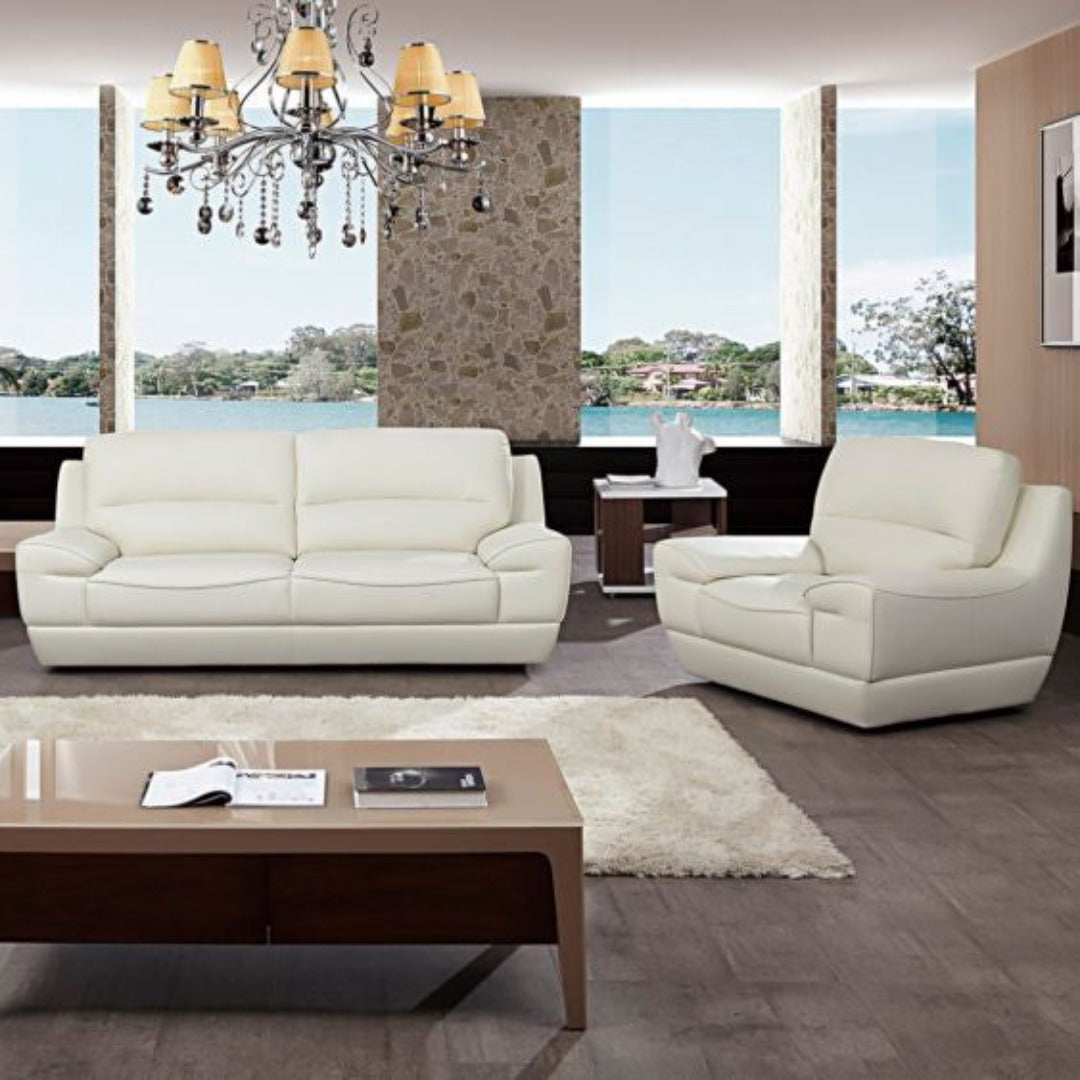 EK018 Italian Leather Sofa Set