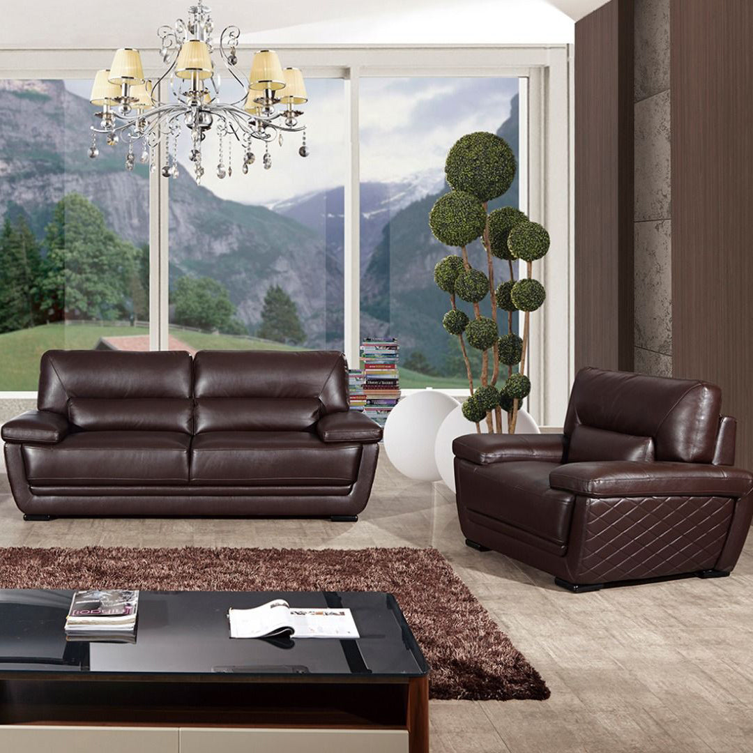 EK019 Italian Leather Sofa Set